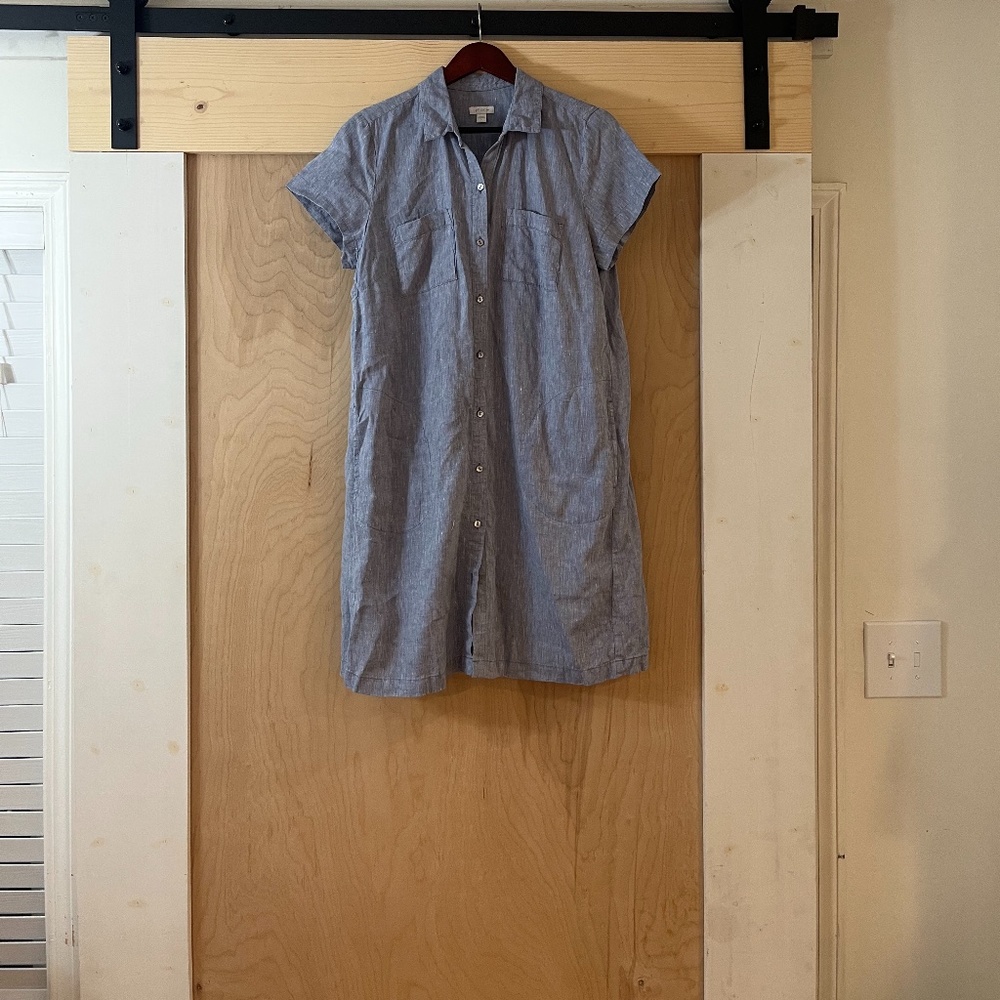J. Jill Linen Light Blue Blouse